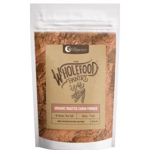 Nutra Organics - Organic Roasted Carob Powder in a 200 gram container