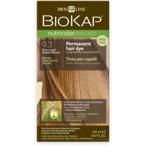 BioKap - Nutricolor Delicato Permanent Hair Dye 9.3 Extra Light Golden Blond in a 140 ml Bottle