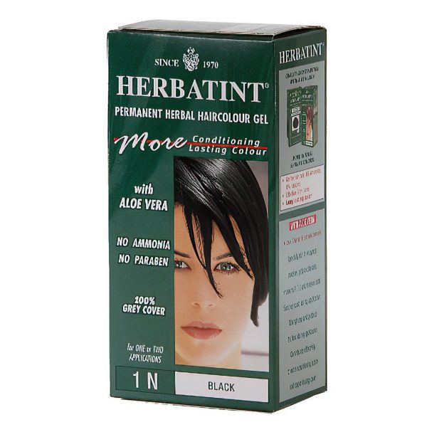 Herbatint Permanent Herbal Haircolour Gel 1N Black Hair Colouring Kit