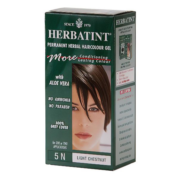 Herbatint Permanent Herbal Haircolour Gel 5N-Light Chestnut Hair Colouring Kit