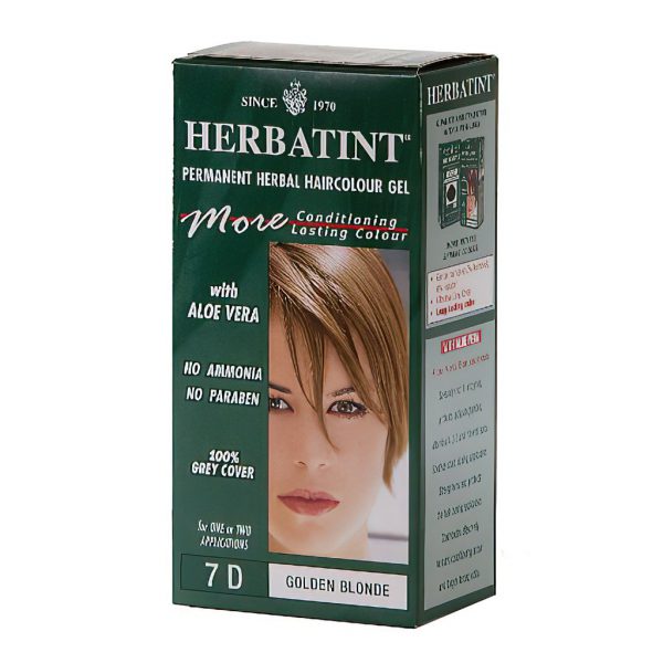 Herbatint Permanent Herbal Haircolour Gel 7D Golden Blonde Hair Colouring Kit