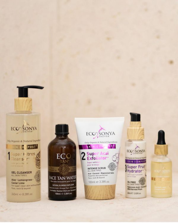 Display of Eco by Sonya Driver - Clear Skin Sytem - 5 top skin products