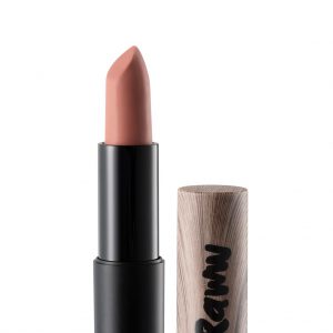 Raww - Coconut Kiss Lipstick in the shade of Angelic Almond displayed with cap off