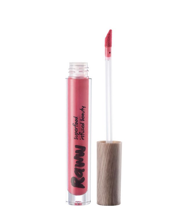 Raww - Coconut Splash Lip Gloss opened container in the shade of Short Shorts