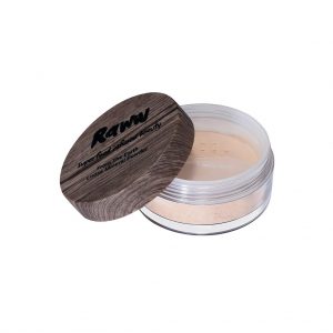 Raww - From The Earth Loose Mineral Powder opened jar with lid in the shade of vanilla
