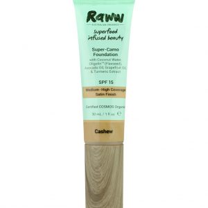 Raww - Superfood Super-Camo Foundation 30 ml tube in the colour shade of Cashew