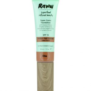Raww - Superfood Super-Camo Foundation 30 ml tube in the colour shade of Chia