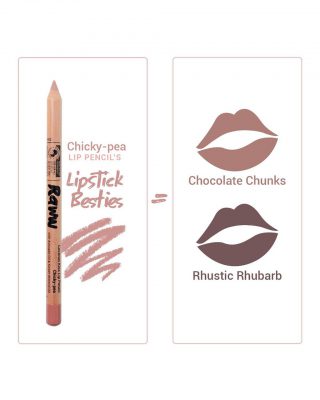 Raww - Coconut Kiss Lip Pencil chart showing other products that go with the shade chicky pea