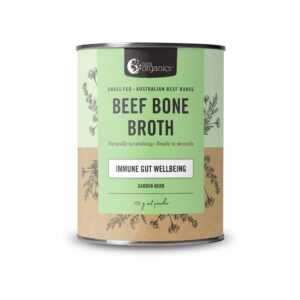 Nutra Organics Garden Herb Flavour Beef Bone Broth in a new 125 gram canister