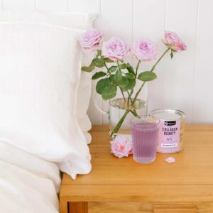 Nutra Organics Collagen Beauty Wildflower bottles in a styled image