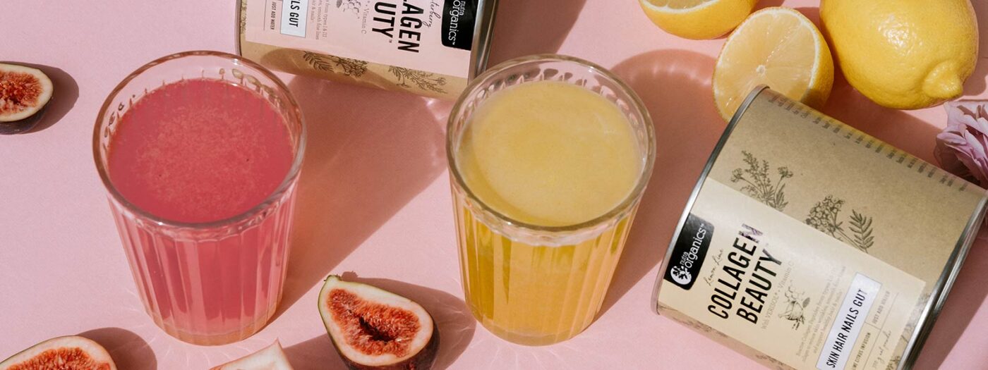 Collagen, Gelatine and Bone Broth natural products in a styed image