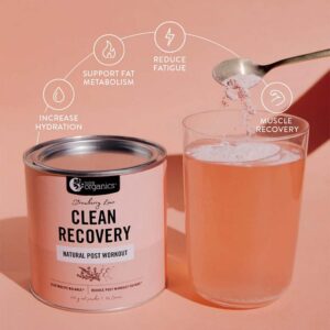 Nutra Organics Clean Recovery Strawberry Lime info graphic