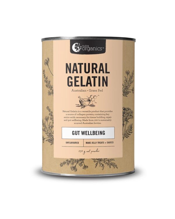 Nutra Organics Natural Gelatin 250 gram container