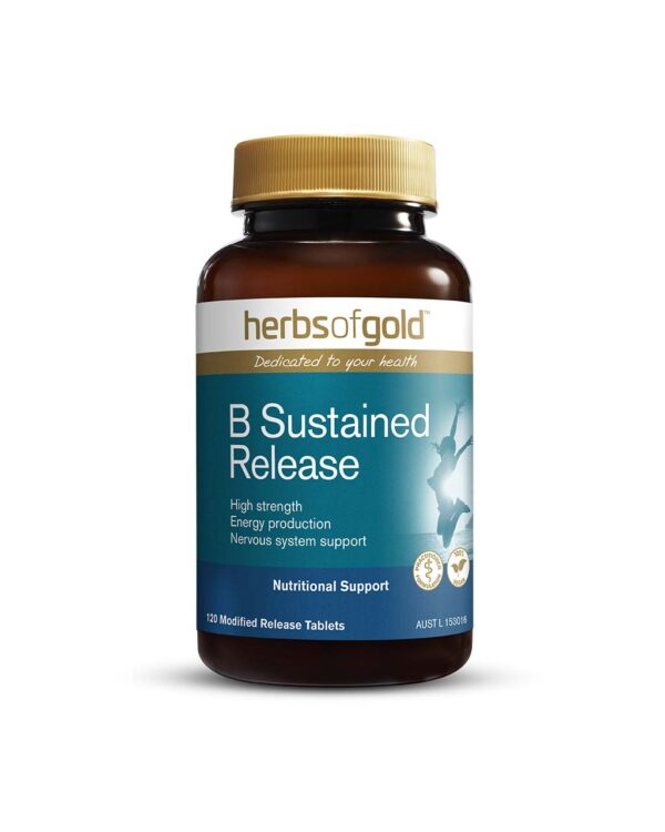 Herbs of Gold - Vitamin B Sustained Release front view of a 120 tablet bottle