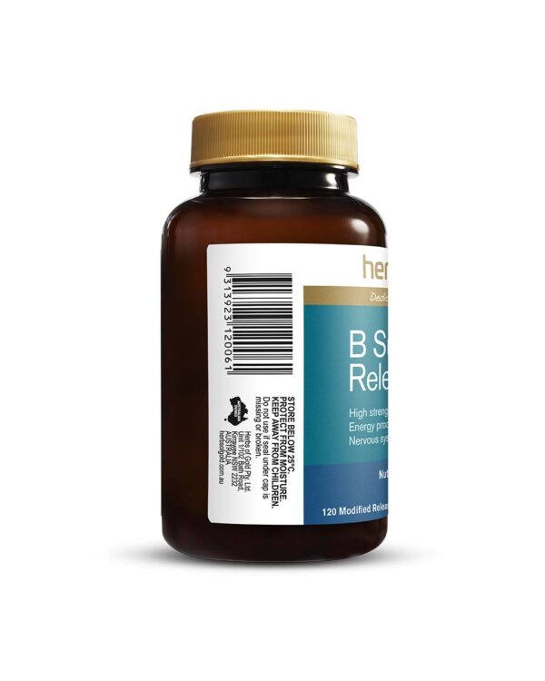 Herbs of Gold - Vitamin B Sustained Release left view of a 120 tablet bottle