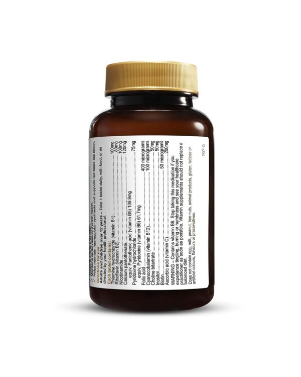 Herbs of Gold - Vitamin B Sustained Release back view of a 60 tablet bottle