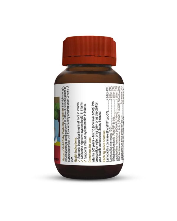 Herbs of Gold - Baby Probiotic 12 Billion right view of a 50 gram bottle