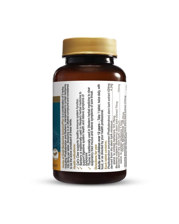 Herbs of Gold - Berberine ImmunoPlex right view of a 30 tablet bottle