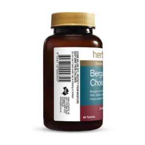 Herbs of Gold - Bergamot Cholesterol Care left view of a 60 Tablet Bottle