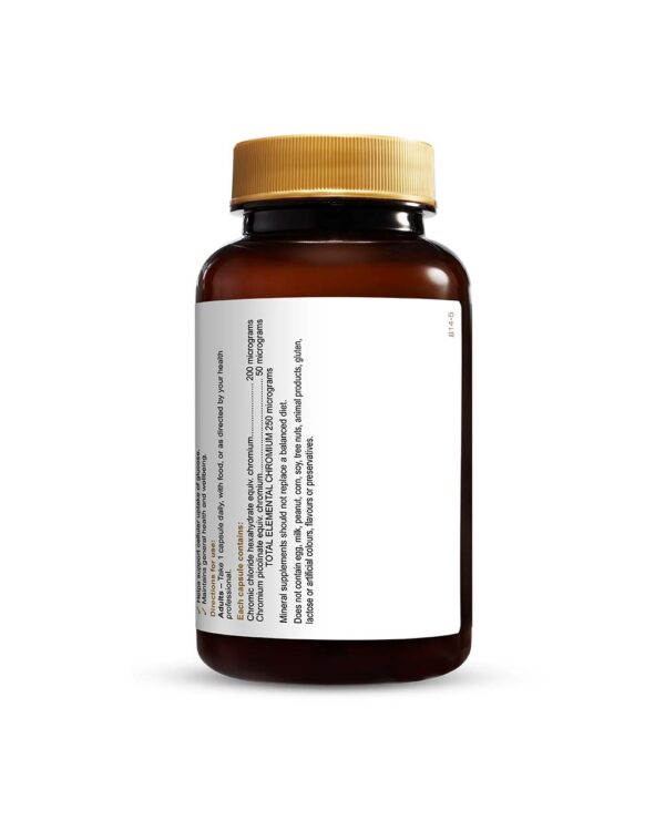 Herbs of Gold – Chromium MAX front rear of a 120 capsule bottle