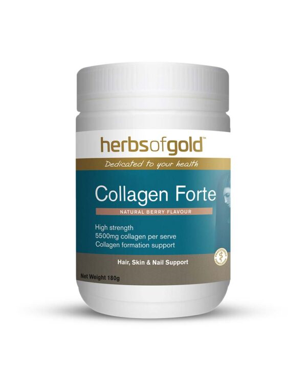 Herbs of Gold – Collagen Forte front view of a 180 gram bottle