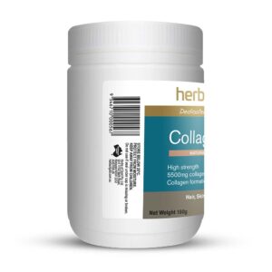 Herbs of Gold – Collagen Forte left view of a 180 gram bottle