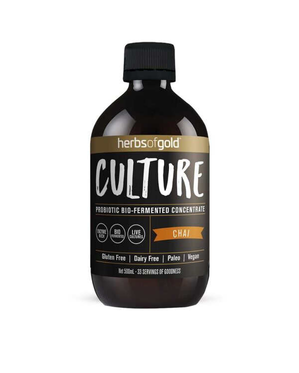 Herbs of Gold – Culture - Chai front view of a 500 ml bottle